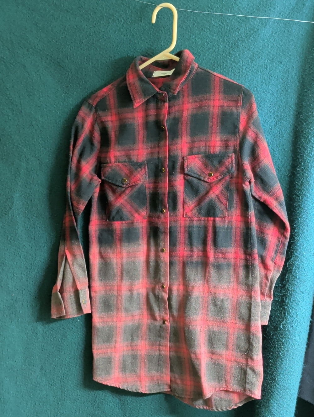 Vintage Red and Black Plaid Button-Up Shirt